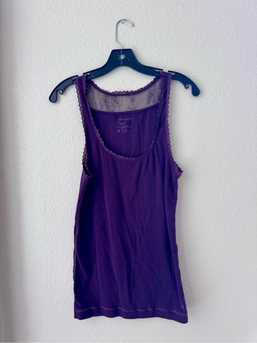 Vintage Y2K American Eagle Outfitters Purple Lace-Back Tank Top XL